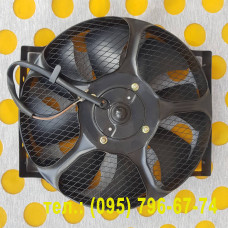Вентилятор конденсатора 12V 10" металевий дифузор, 80Вт, штовхаючий